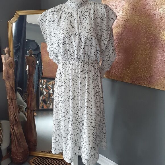 NWT Zara Ditsy Dot Midi Dress - Picture 10 of 14